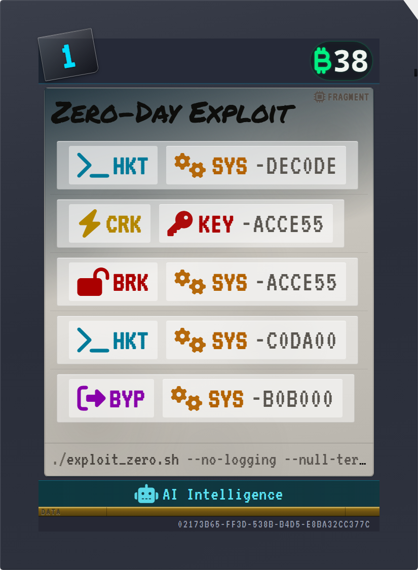 Data fragment front — Zero-Day Exploit.